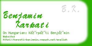 benjamin karpati business card